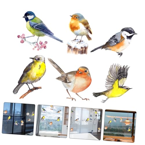 Pegatinas estáticas para ventanas Cabilock pack de 36 vinilos anticolisión de pájaros para cristal 6