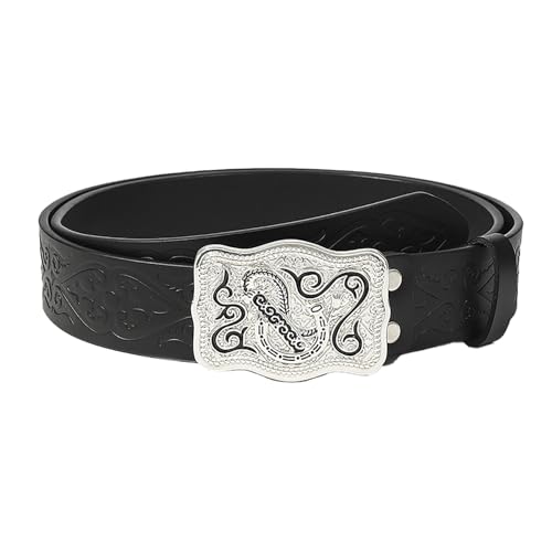 Ceinture western cowboy cowgirl motifs floraux sculptés campagne