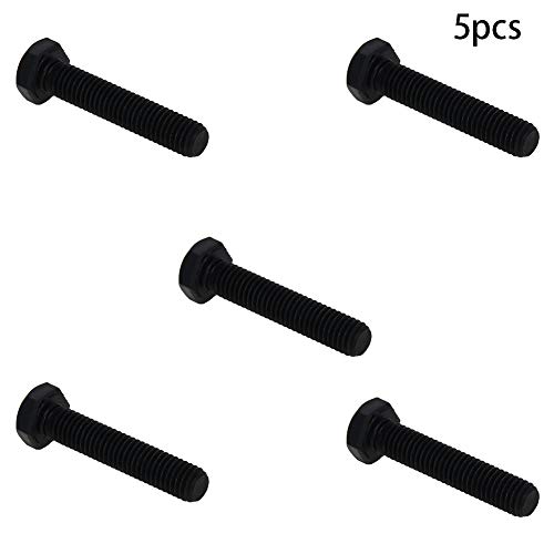 Image of 5Pcs Hex Bolts, M8-1.25x40mm Carbon Steel Hex Screw Bolts Hex Drive Fastener Rustproof Fully Threaded Metric Cap Bolts Black