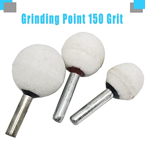 Conjunto de 6 peças de pedras de moagem para ferramenta rotativa, com haste de 1/10.2 cm, ponto de m