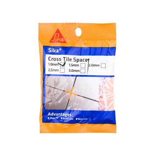 Image of SIKA - Tile spacers - SikaCross Tile Spacer 1.0 mm - Maintain Uniform Joints During Tile Installation - for Floors and Walls - Easy to use - White
