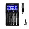 Universal Smart Battery Charger 4 Slots for Rechargeable Batteries 1.2V Ni-MH Ni-Cd AA AAA C 3.2V LiFePO4 3.7V Li-ion…