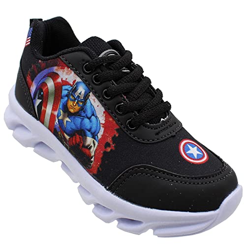 Tênis Infantil Led Luzes Masculino Kid Star Capitão América