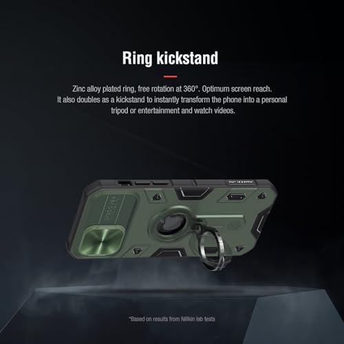 Image of Nillkin CamShield Slider Camera Armor Military Grade Camera Protect with Logo Cut Double Layered Protection TPU with PC Kickstand Case for Apple iPhone 12 Pro Max (6.7 Inch), Blue
