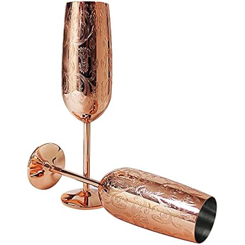 Juego de 2 copas de champán de acero inoxidable Cover