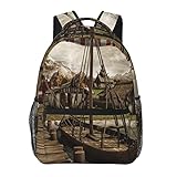 Mochila escolar ligera y ecológica con lona de poliéster súper fuerte y cremalleras suaves. Soporte vertical para bolsa vacía