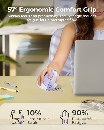 Image of seenda MOU-302 Wireless Bluetooth Ergonomic Vertical Mouse with Volume Knob