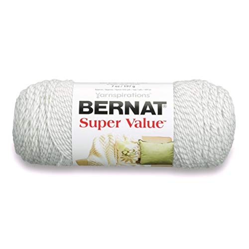Bernat Super Value Yarn, 7 Oz, Gauge 4 Medium Worsted, Grey Ragg #TOP1