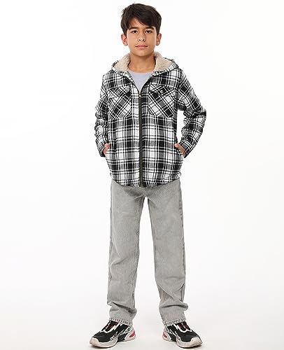 Image of ZENTHACE Boys Sherpa Fleece Lined Flannel Jacket