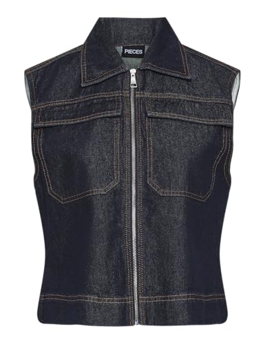 Veste Pcnevin Sl PIECES en bleu foncé denim taille M pour femme