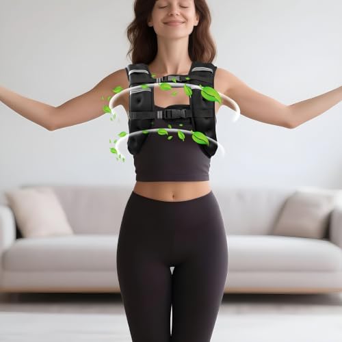 2026 New Weighted Vest, 6lb/8lb/12lb/16lb/20lb/30lb for Men, Women with Reflective Stripe, Weight Vests Adjustable for Workout, Strength Training, Running, Fitness, Muscle Building, Weight Loss - Image 4