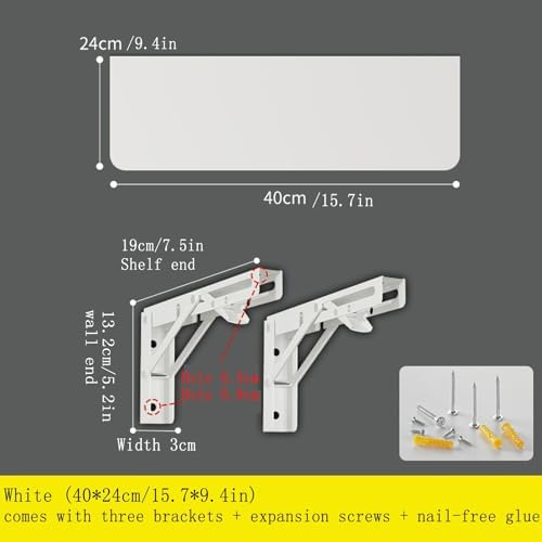 Wall Mounted Folding Desk Workbench - Space-Saving Drop Leaf Table for Office, Kitchen, Laundry, & Bedroom - Solid Wood Floating Table (40 * 24cm/15.7 * 9.4in)