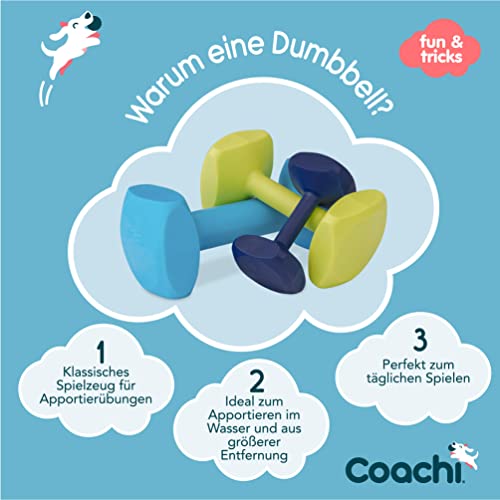 Coachi Training Dumbbell, schwimmt, weites Werfen, klassisches Apportierspielzeug, Jagdhund- und Welpentraining. Hundezubehör, sehr robust und beständig, für mittelgroße Hunde und Welpen