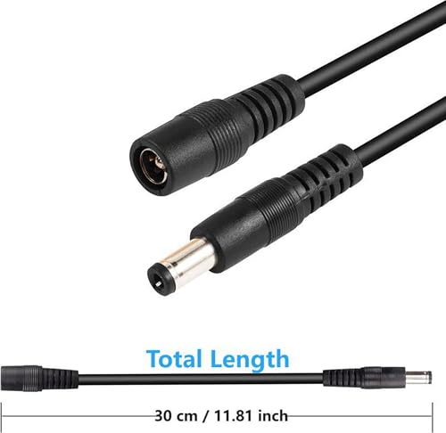 SHANFEILU DC Power Extension Cable 5.5mm x 2.1mm Male to 5.5mm x 2.5mm Female 12V 22AWG DC 5521 Male to 5525 Female Adapter for Laptop Solar Camera Router LED Projector 30cm/11.81inch 2pcs by SHANFEILU - Image 6