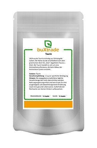 10 x 500 g Taurin – rein/ohne Zusatzstoffe | Pulver | konditionell-essentielle Aminosäure | Nahrungsergänzungsmittel Sport | vegane Nutrition | Buxtrade 5kg