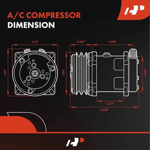 A-Premium Air Conditioner AC Compressor with Clutch Compatible with Sanden 508, 8-Groove Belt, Chromed by A-Premium - Image 3