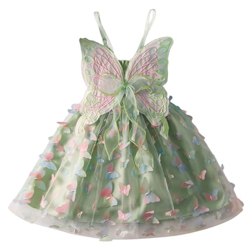 Vestido Niña 3 AñOs Vestido de Verano para Niñas con Estampado de y Faldón Tul para Ocasiones Informales Escolares (Green, 2-3 Years)