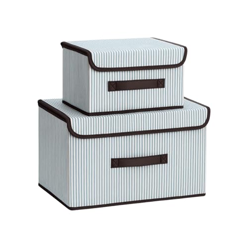 Kit com 2 Caixas Organizadoras com Tampa | Tecido TNT - Respirável, Dobrável, com Alça – P... Kit com 2 Caixas Organizadoras com Tampa | Tecido TNT - Respirável, Dobrável, com Alça – P...