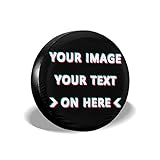 AIFRIS Custom Spare Tire Covers Add Your Own Logo DIY Personalize Text Photo Image Design Dust-Proof Waterproof Universal Wheel Tire Protectors Fits Tire