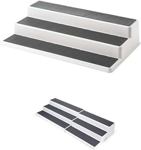 Copco 2555-0188 Organizador de gabinete de cocina antideslizante de 3 niveles para despensa de especias, 15 pulgadas, organizador de gabinete de 3