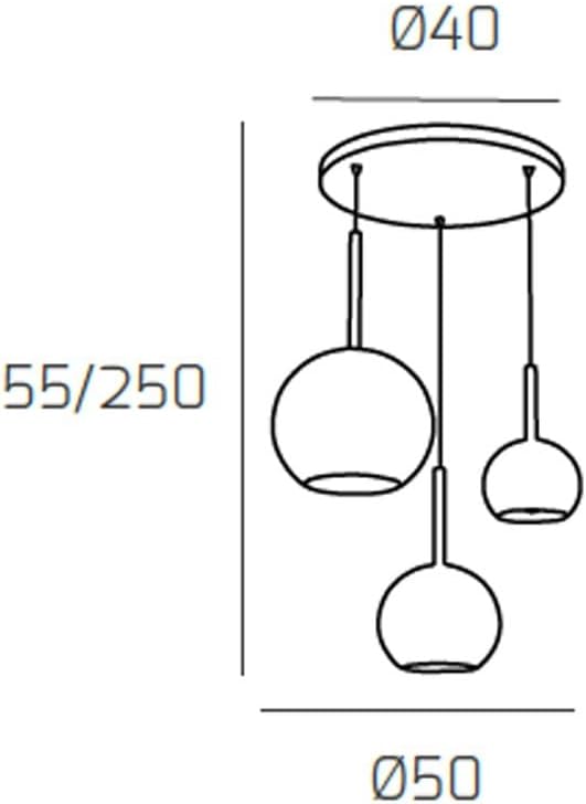 Top Light Hanglamp Contemp. Ronde Rozet Future Metaal Chroom Glas Chroom 3 Lampen E27 photo 3