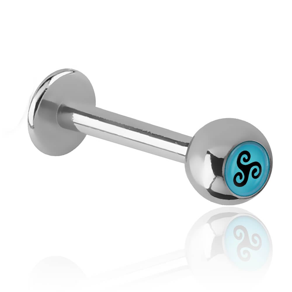 Micro Labret Acier Noir Avec Strass Interne - KSN002