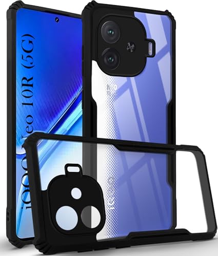 Image of Jkobi Back Cover Case for Vivo iQOO Neo 10R (Shockproof with Polycarbonate Clear Panel | Professional Black)