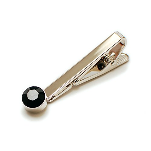 AMANOGAWA ネクタイピン タイピン タイバー 結婚式 クリスタル シルバー ブラック 黒