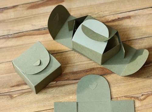 Caixinha 6x6x4cm para Bem-casado ou Lembrancinha sem laço Papel Verde Oliva - 100 peças