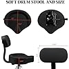Drum Throne with Backrest | Heavy Duty Hydraulic Adjustable Stool, Saddle Seat & Bonus Drumsticks (Black)