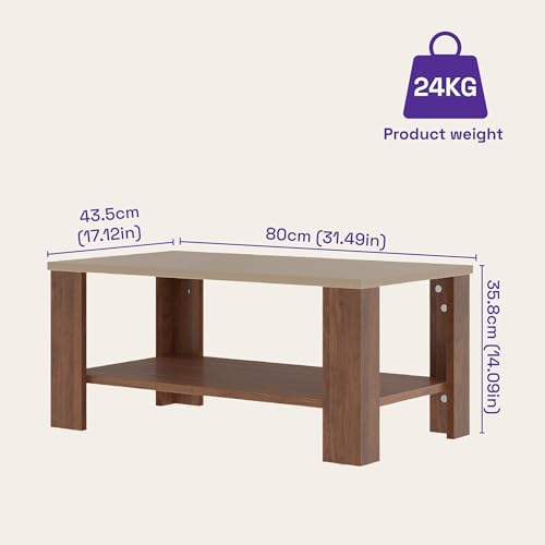 Image of Wakefit Center Table | 1 Yr Warranty | Coffee Table for Living Room Wooden, Tea Table for Living Room Wooden, Sofa Table, Free Installation from Brand, Modern Multi-Functional & Wobble-Free(Vaulten)