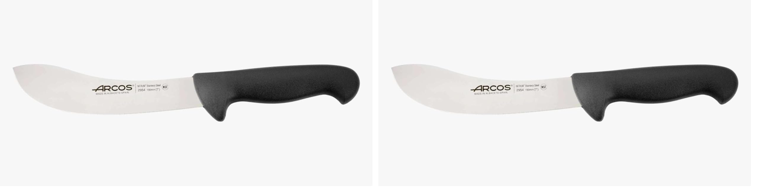 Arcos Ausbeinmesser Edelstahl mit Klinge von 190 mm - Ergonomischer Griff aus Polypropylen, Ideal für verschiedene Lebensmittelgruppen - Schwarz, Serie 2900 (Packung mit 2)
