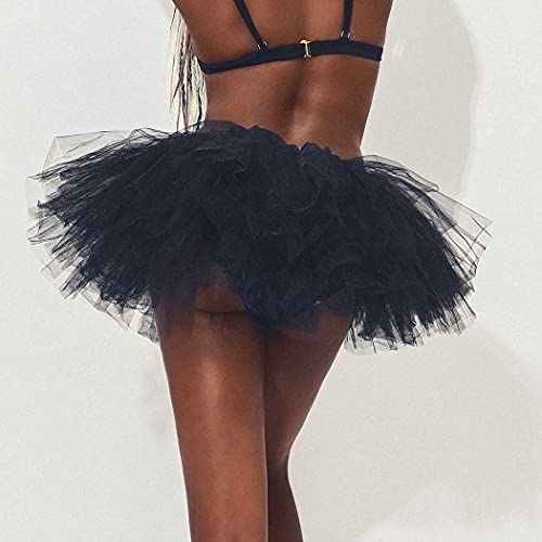 Victray Tulle Tutu Skirt Ballet Dance Skirts Layered Tutu Skirt Party Festival Costume For Women (Black) #TOP6