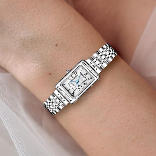 Image of ORSGA Lucid Ladies Watches Rectangular Analogue Quartz Watches for Women Waterproof Fashion Girls Dress Wrist Watches Classic Retro, Elegant Gifts for Women