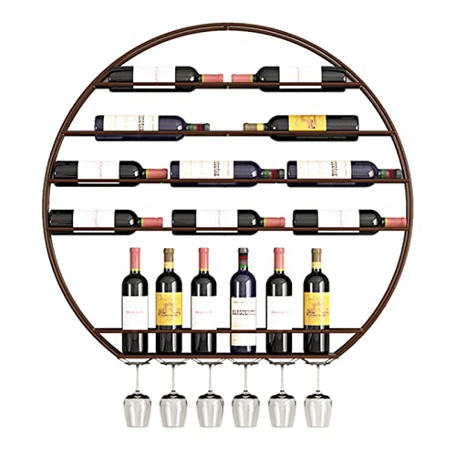 Casier à vin suspendu en métal cuivre de 80 cm avec support gobelet
