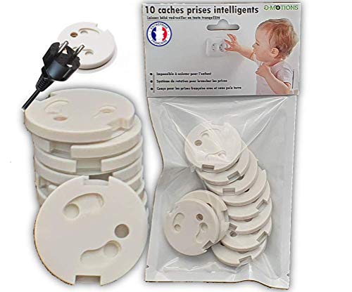 G-MOTIONS Edition 2020-10 caches prises intélligents sans clés pour prise française/Avec adhésif/Mécanisme tournant pour branchement des prises/impossible à utiliser pour les bébés/enfants