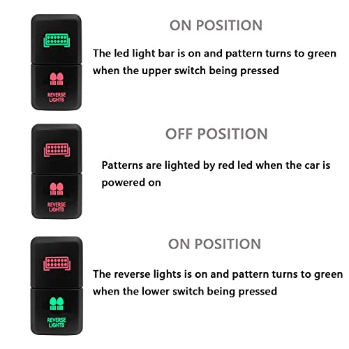 Image of LED Light BAR & Reverse Lights Dual Push Button Switch with Wiring Kit for Toyota Tundra 4Runner Tacoma FJ Cruiser 3Amp /12V 39mm X 21mm