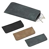 Dreamil custodia morbida per occhiali, 3 pezzi, in pelle PU, protezione per occhiali da sole, uomo e donna, beige, nero, marrone, Taglia unica