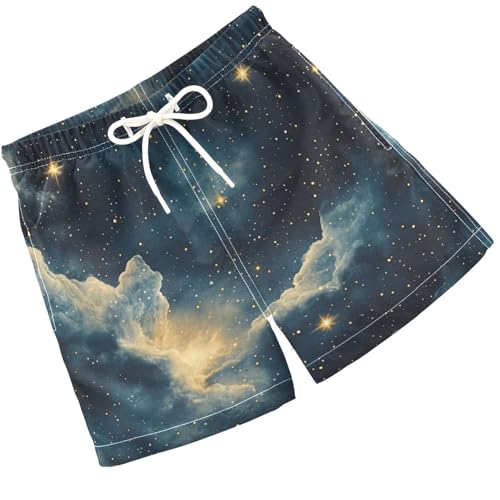 Pigsaly Boys' Swim Board Shorts Space Starry Dark Sky Boy's Swim Trunks Kids Swimwear 2T Multicolor