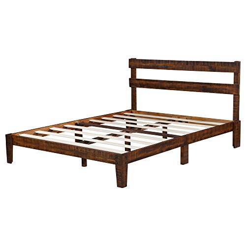 Sleeplace Solid Wood Platform Headboard,Full Size Bed Frame, Natural #TOP27