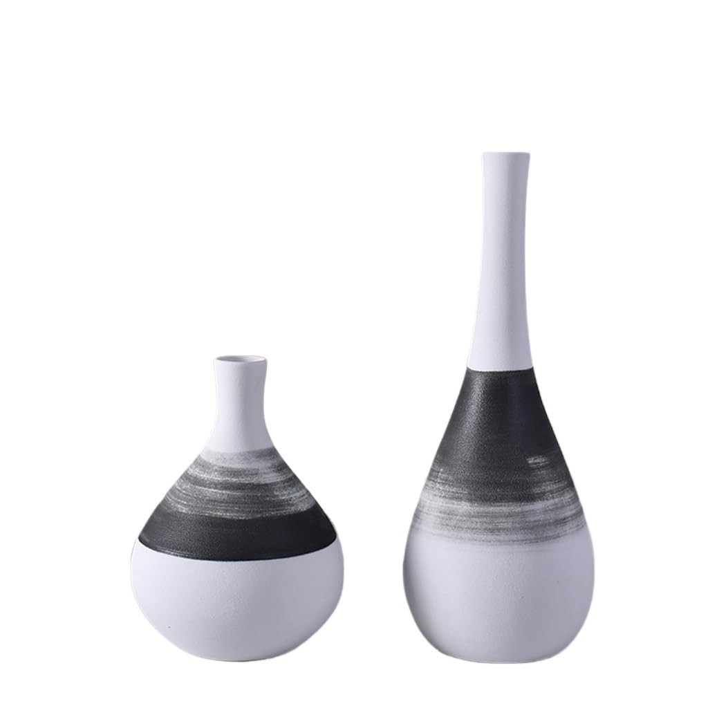 Vase en céramique peinte à la main JFDBGU : ornement artisanal unique pour bureau
