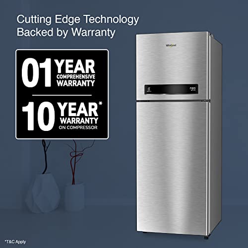 Image of Whirlpool 245 L 3 Star Frost-Free Inverter Double Door Refrigerator (NEO DF258 ROY GERMAN STEEL 3S-N, Grey, 21630, 2022 Model)
