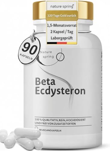 Beta Ecdysteron Kapseln 1200 mg pro Tagesdosis Hochreiner Pflanzenextrakt aus Cyanotis arachnoidea 98 % 20-Beta-Hydroxyecdysone Premium Qualität Laborgeprüft