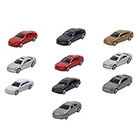 Harilla 10 Pack 1/87 Ho Maßstab Modellautos, 1:87 Lackierte Model Autos, Ho Scale Modell Zugfahrzeuge für HO/TT Bahn Landschaftsgebäude