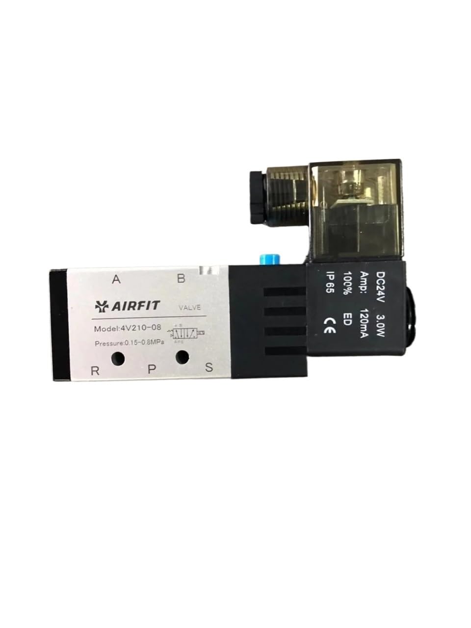 AOXIIUNNH Pneumatic Solenoid Valve 4v210-08 DC24V 3.0W AMP 120MA