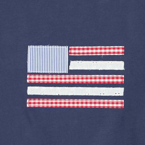 Tommy Hilfiger Girls' Long Sleeve Fleece Pull-Over Crew Neck Sweatshirt, Soft & Comfortable, Flag Blueberry, 8-10 - image 3