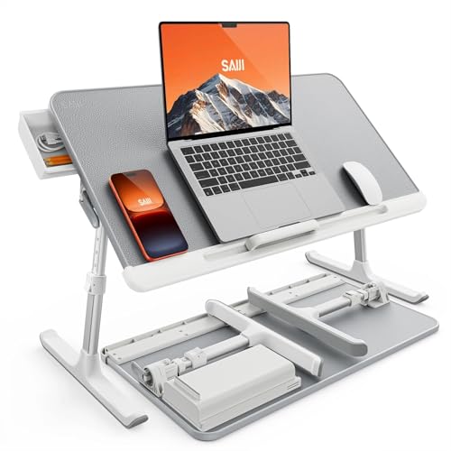 SAIJI Laptop Bed Tray Table - Adjustable Lap Desk for Couch (Gray) - image 1