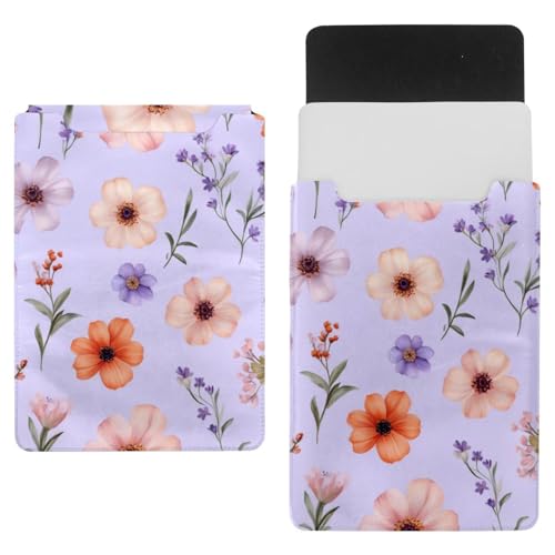 Funda para portátil de 35 x 25,9 cm morada con diseño floral