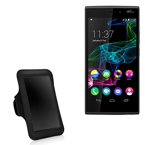 BoxWave Case Compatible with Wiko Ride 4G - Sports Armband, Adjustable Armband for Workout and Running for Wiko Ride 4G - Jet Black