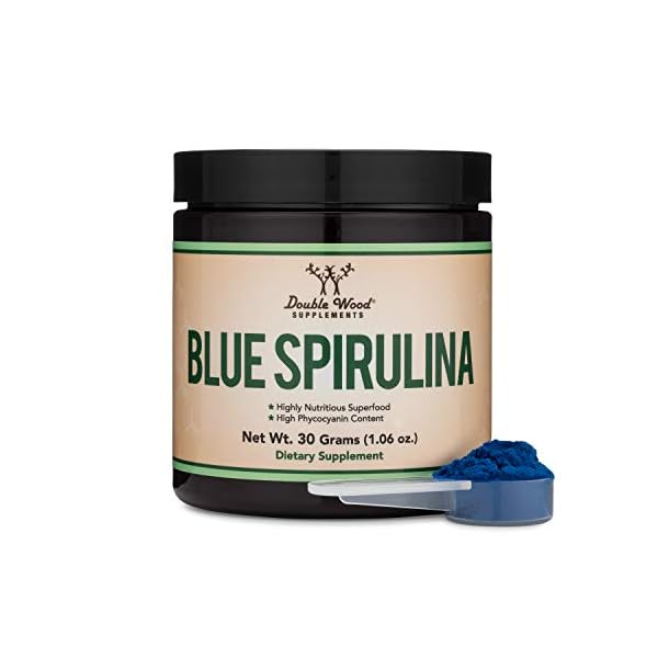 Blue Spirulina Powder - Maximum 35% Phycocyanin Content, Superfood Powder from Blue-Green Algae, Mixes into Smoothies…